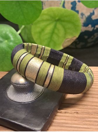 Jonc XL noir, vert et doré