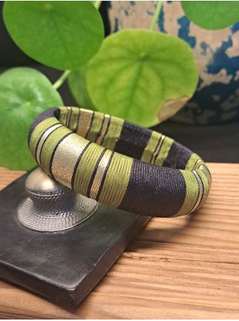 Jonc XL noir, vert et doré