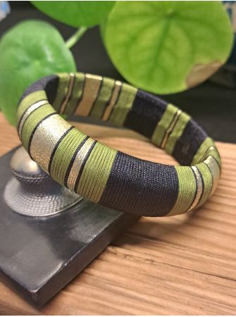 Jonc XL noir, vert et doré