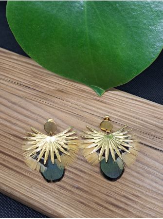 Boucles série plumes et cuir.