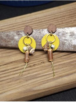 Boucles d'oreilles bois.