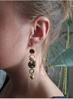 Boucles d'oreilles Rabat, verte.